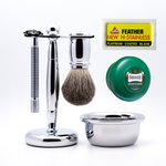 Load image into Gallery viewer, Safety Razor Kit by Beard Guru - Razor, Shaving Brush, Shaving Bowl And Stand
